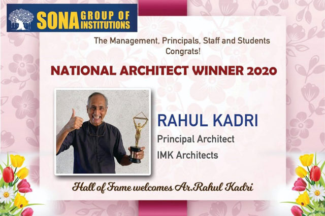 National Architech Winner Rahul Kadari